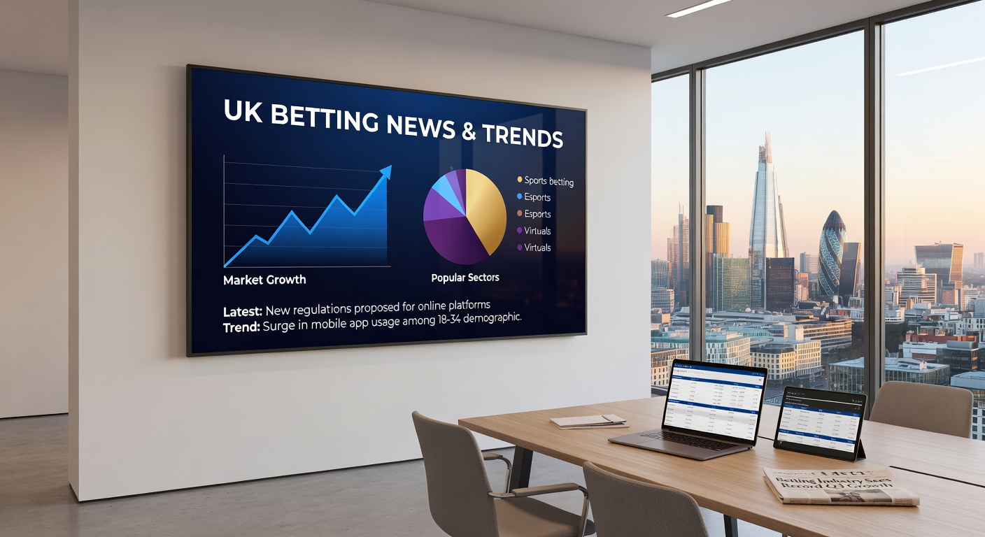UK Gambling Commission building exterior with regulatory documents and online gambling interface elements