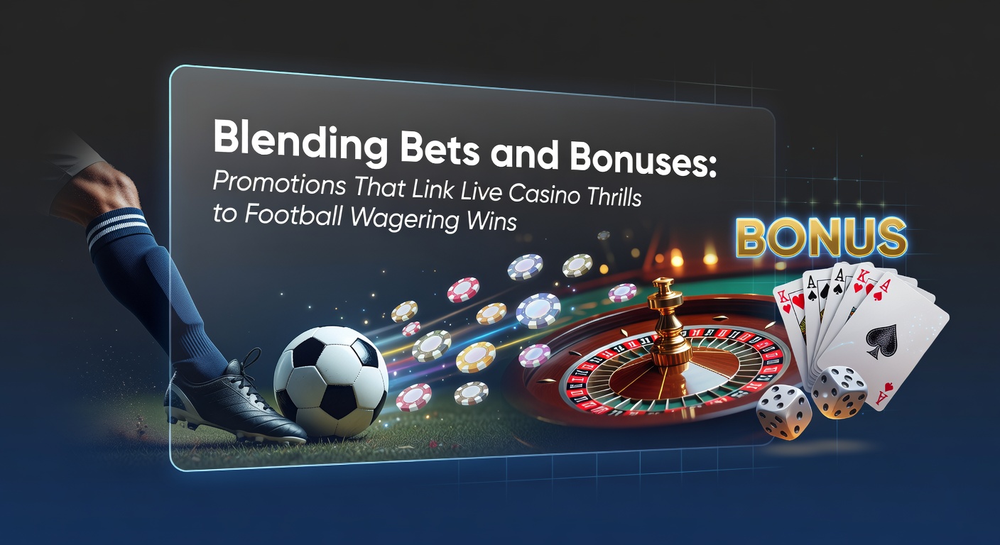 Dynamic split-screen showing live roulette dealer action alongside a football match highlight with overlaid bonus icons linking the two