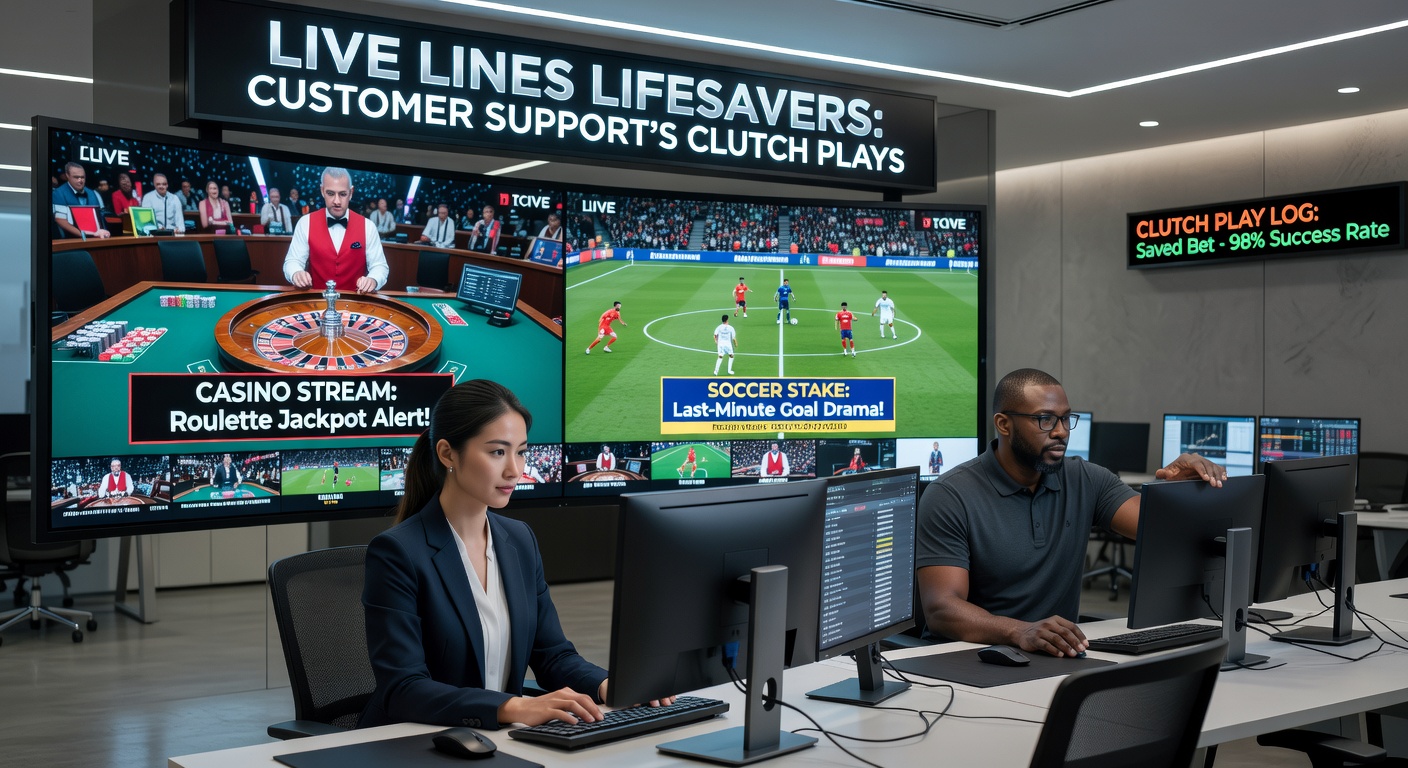 Dynamic scene of soccer match with overlaid betting lines and a support chat window resolving an issue