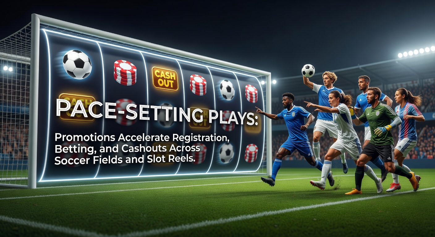 Dynamic graphic blending a soccer stadium crowd with glowing slot reels, symbolizing fast-paced promotions in betting