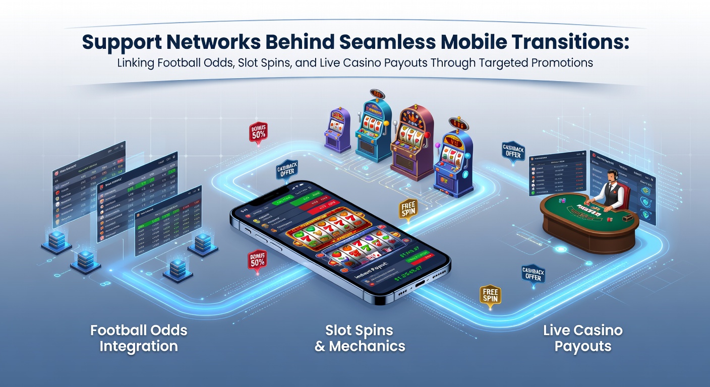Mobile support interface showing seamless transitions between football betting, slots, and live casino sections