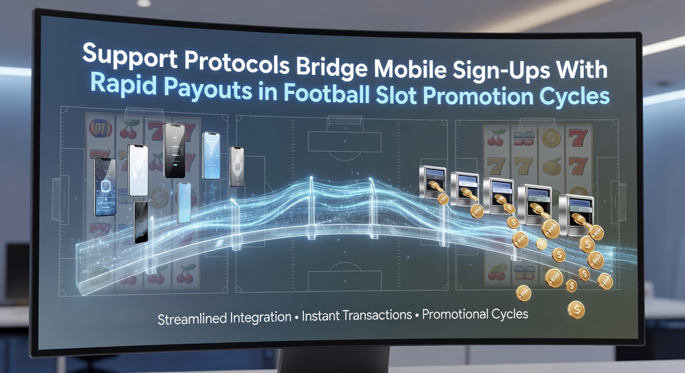 Mobile app interface showing quick sign-up process connected to football slot promotions and payout options