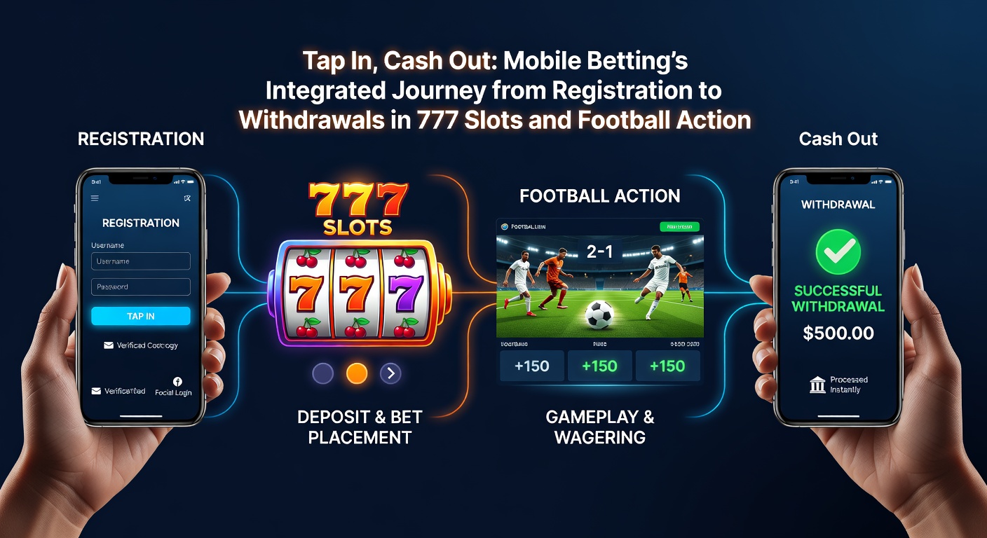 Mobile phone screen showing seamless registration and betting interface for slots and football on a vibrant app dashboard